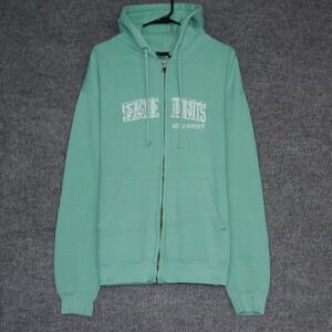 Cotton Net Seaside Heights New Jersey Teal Zip Up Hoodie Sweatshirt Womens XL